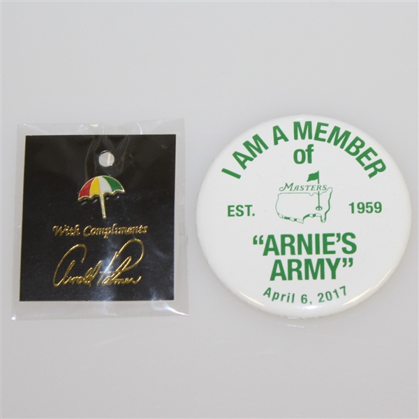 'Arnie's Army' Masters 2017 Commemorative Pin & Arnold Palmer Umbrella Pin