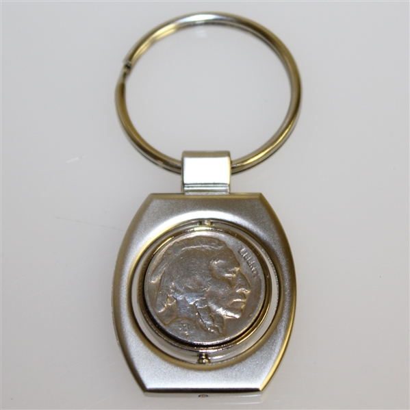 Bobby Jones Commemorative Buffalo Nickel Keychain - 'In life, as in golf, we play the ball as it lies' 
