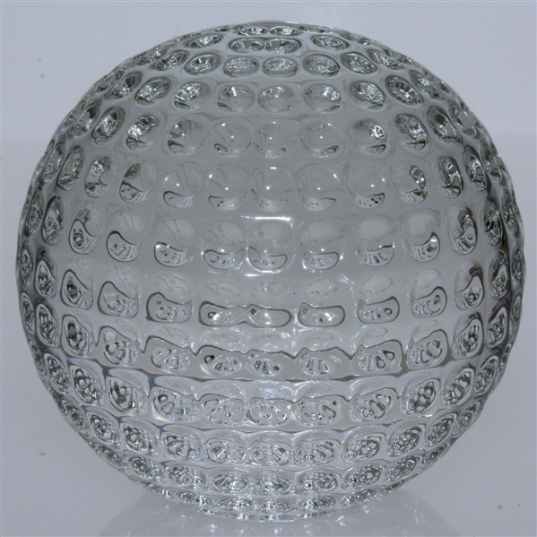 Tiffany and Co. Masters Undated Crystal Golf Ball Paperweight in Original Tiffany Box