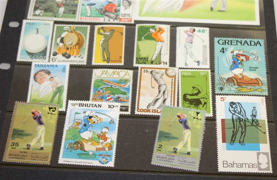 International Golf Stamps - 19 Total