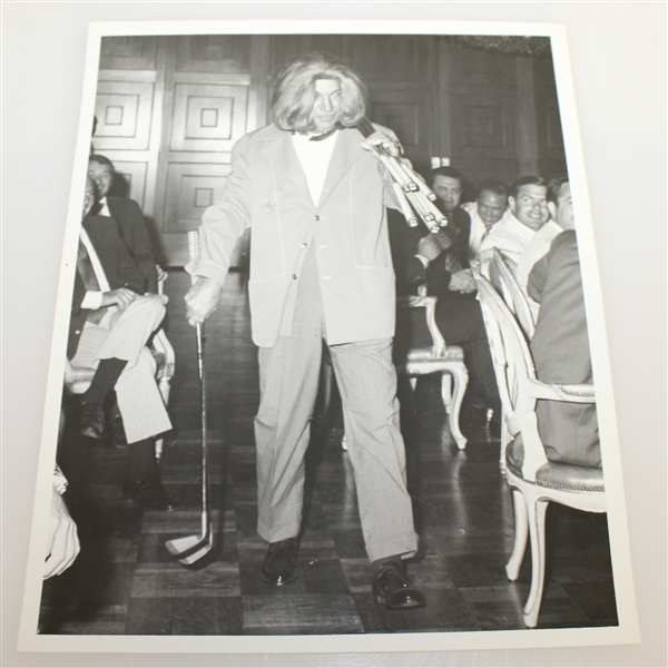 Eleven B&W Photos of Ben Hogan (Personal Collection) in a Wig at 1973 Ben Hogan Co. Annual Sales Meeting