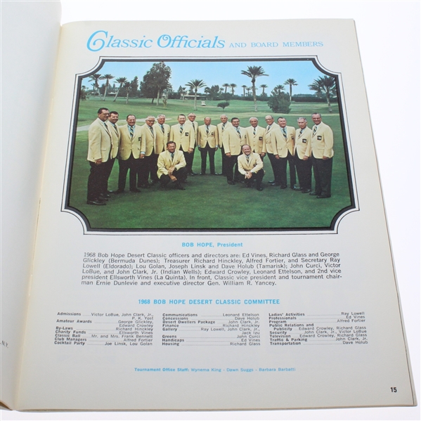 1968 Bob Hope Desert Classic Program - Arnold Palmer Win - Good Condition