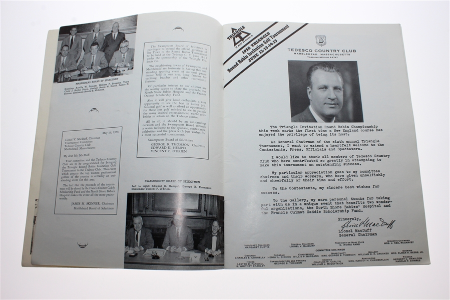Multi-Signed 1958 Triangle Round Robin Invitation at Tedesco CC Program JSA ALOA