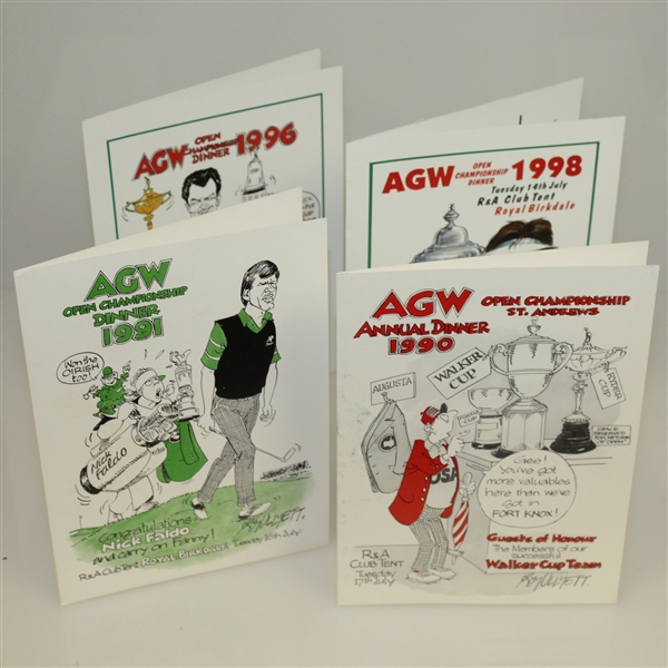 1990, 1991, 1996, & 1998 AGW Annual Dinner Menus - R&A