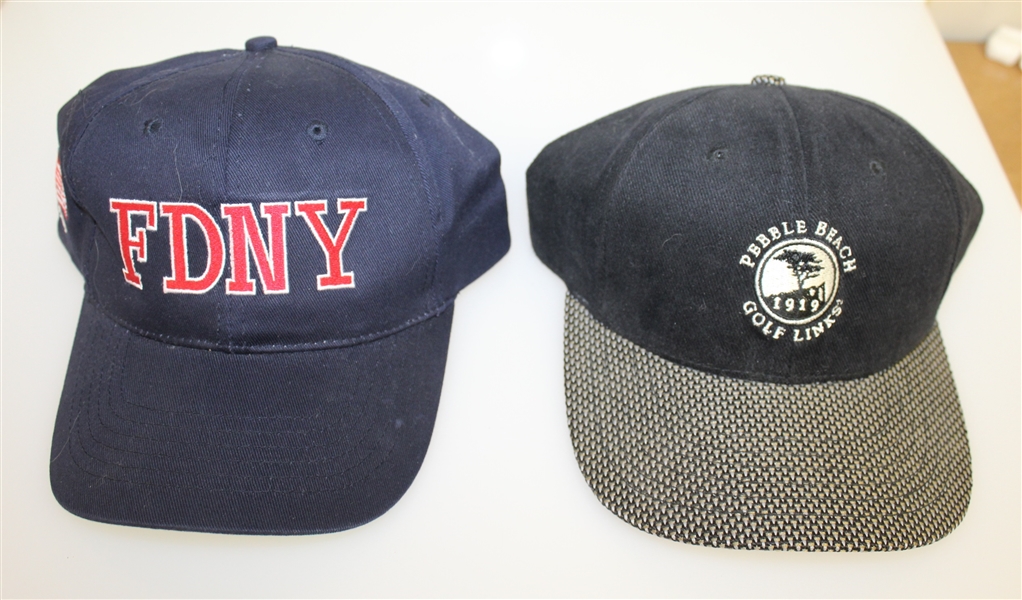 Four Golf Hats - 1999 US Open, Pebble Beach, Olympia Fields, and FDNY