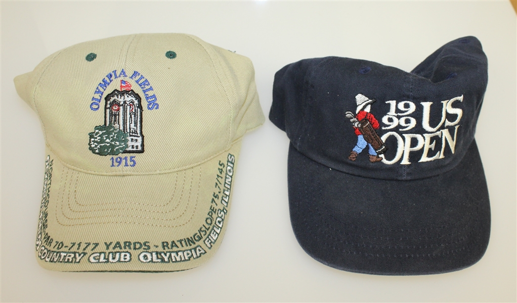 Four Golf Hats - 1999 US Open, Pebble Beach, Olympia Fields, and FDNY