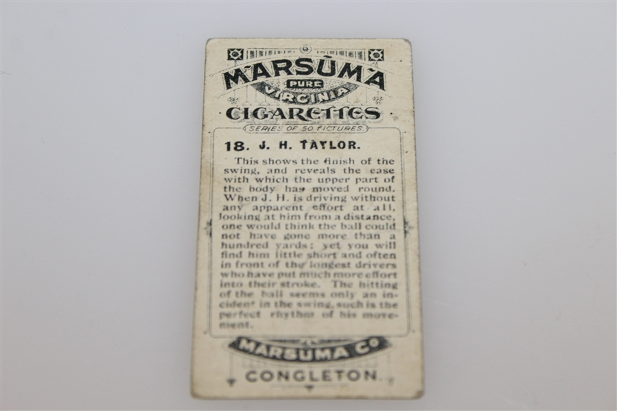 1914 J.H. Taylor Marsuma Co. Cigarette Golf Card #18