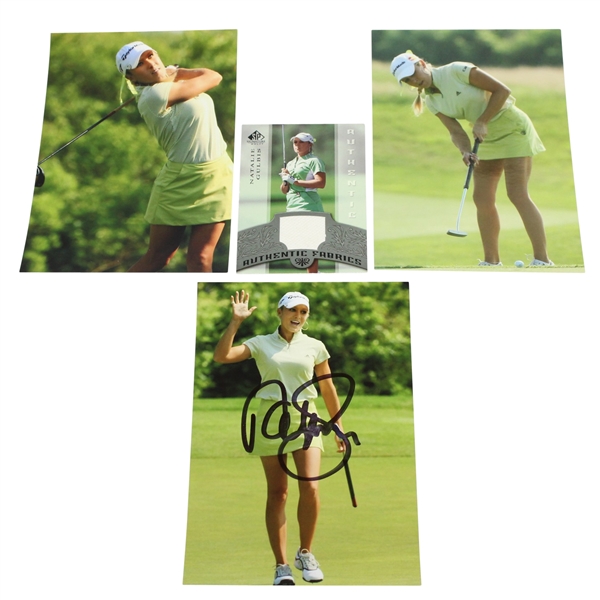 Natalie Gulbis Signed 4x6 Photo with Trading Card and Two Photos JSA ALOA
