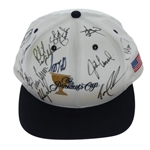 Presidents Cup USA Team (12) Signed Hat with Captain Arnold Palmer JSA #B84371