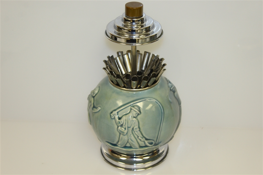 Circa 1920's Rookwood Golf & Other Sports Cigarette Dispenser - R. Wayne Perkins Collection