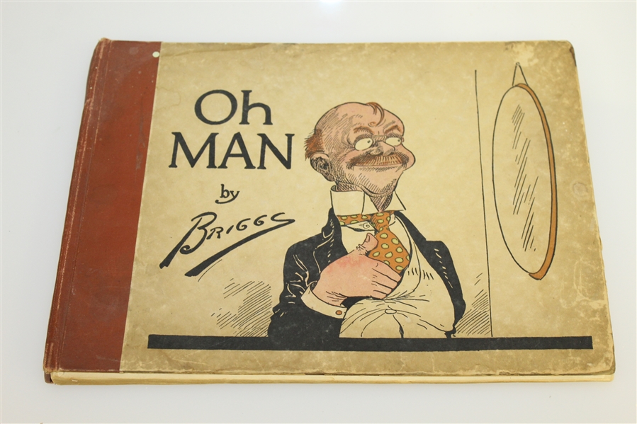 Briggs 'Oh Man' & 'Golf' Books with Two Framed Prints - The Driver & The Putter - Framed