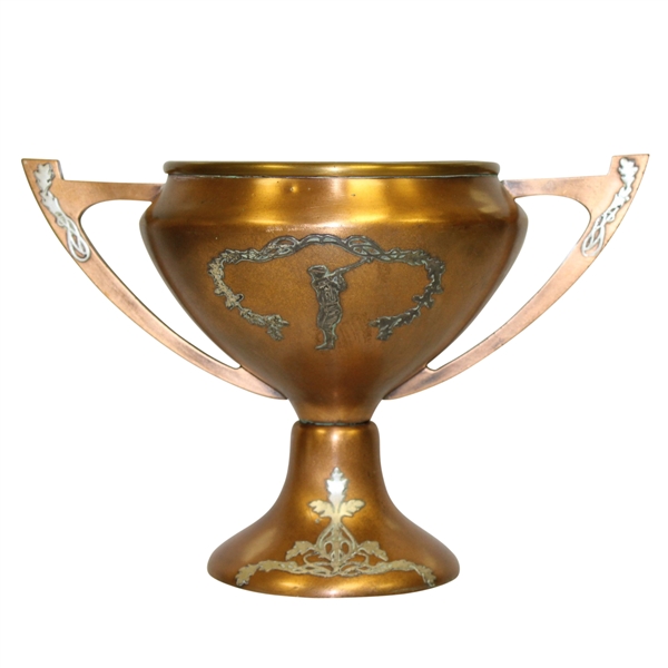 Classic Heintz Sterling on Bronze Golfer Themed Cup/Trophy