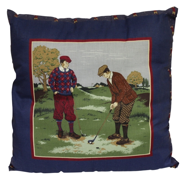 Turn of the Century Golfers Depicted on Pillow - Al Kelley Collection