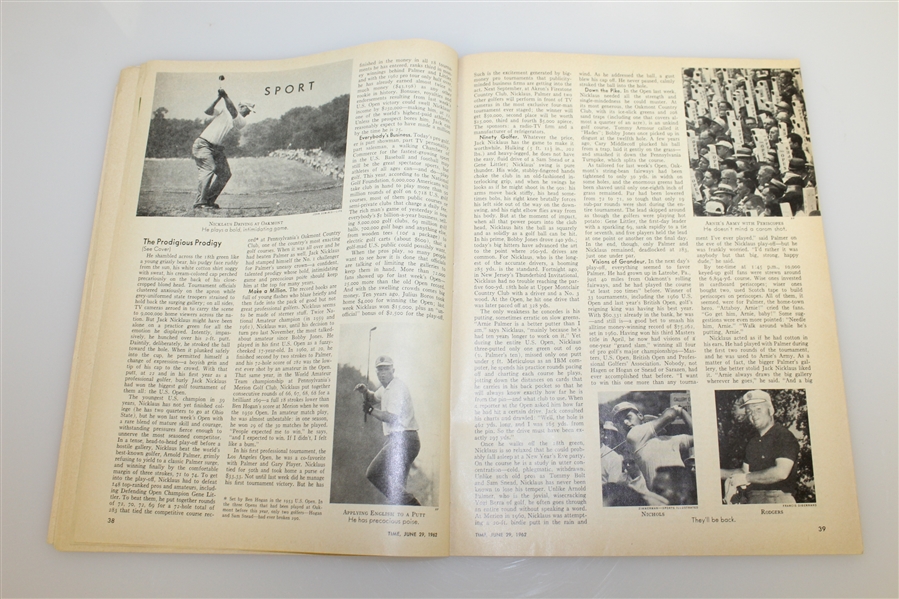 Jack Nicklaus Signed Time Magazine Canada Edition June 29, 1962 - Al Kelley Collection JSA #P36677