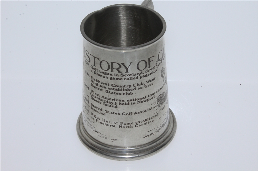 History of Golf with Notorious Dates Sheffield English Pewter Tankard