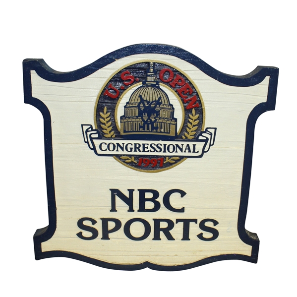 1997 US Open at Congressional Large Wooden Double Sided NBC Pavilion Marker