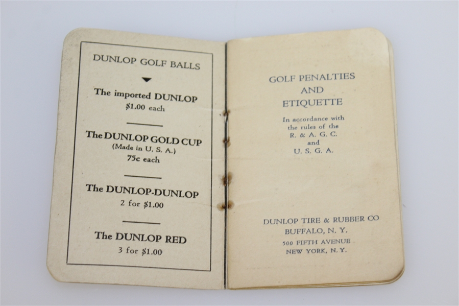 Golf Penalties Booklet by The Dunlop Tire & Rubber Co.