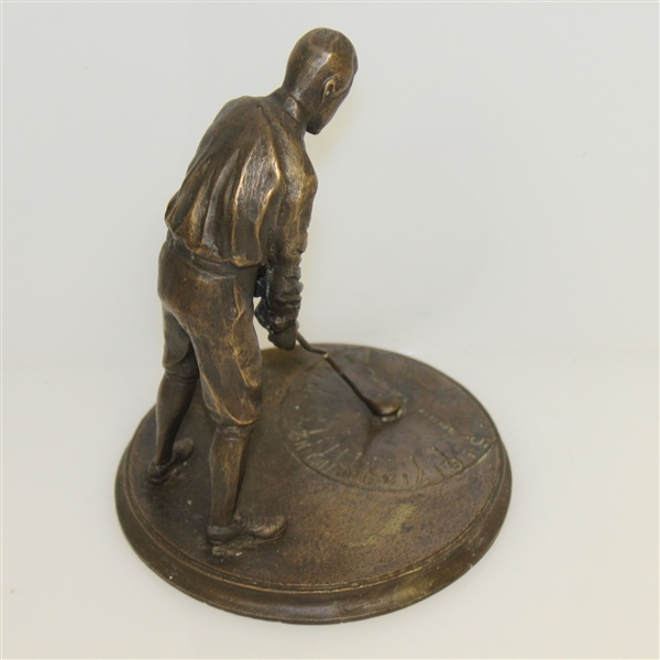 Bronze Sundial Golfer 'Slow Back - Time Right' Statue