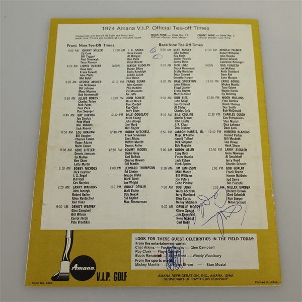 Arnold Palmer, Mickey Mantle & Others Signed 1974 VIP Amana Tournament Program JSA ALOA