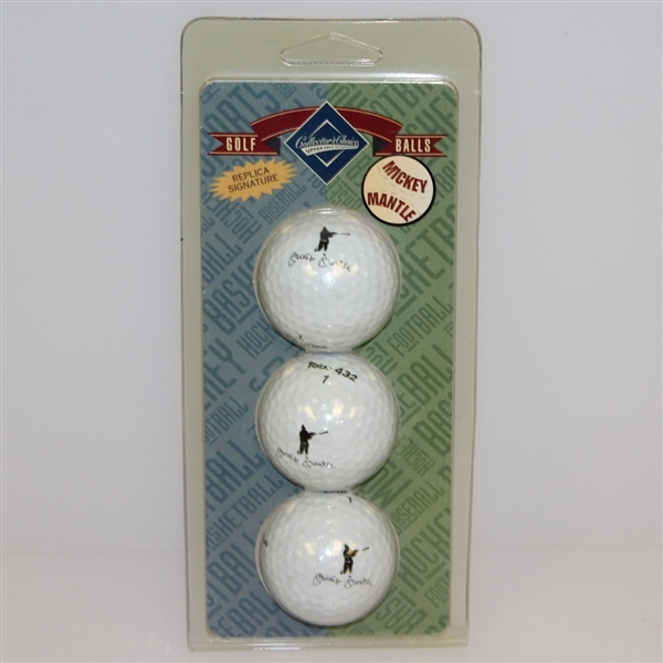 Mickey Mantle Unopened Golf Fiesta Playing Cards(2), Golf Balls(3), & Contestant Guest Badge