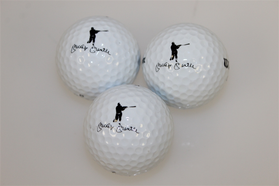 Mickey Mantle Bracelets with #7 & Shangri-La Pendants and Three Logo Golf Balls