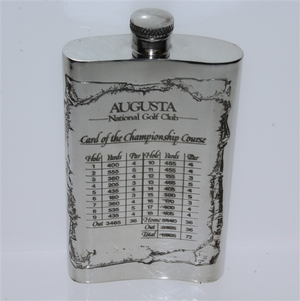 Augusta National Golf Club English Pewter Golf Flask - Great Condition with Funnel & Box
