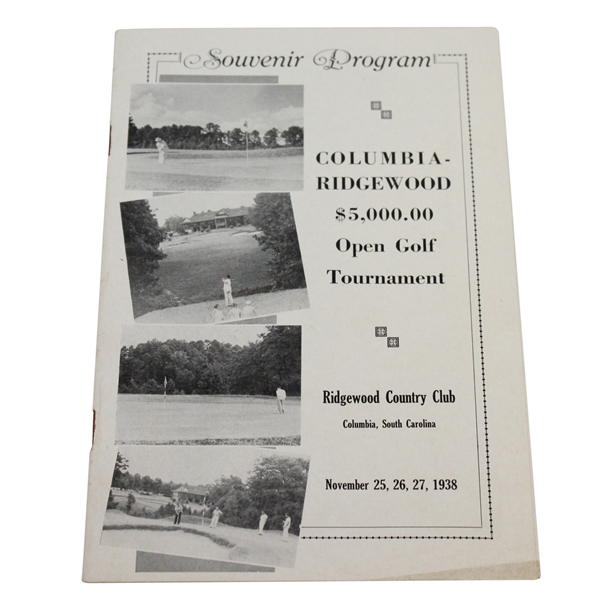 1938 Columbia-Ridgewood $5,000 Open Golf Tournament Program
