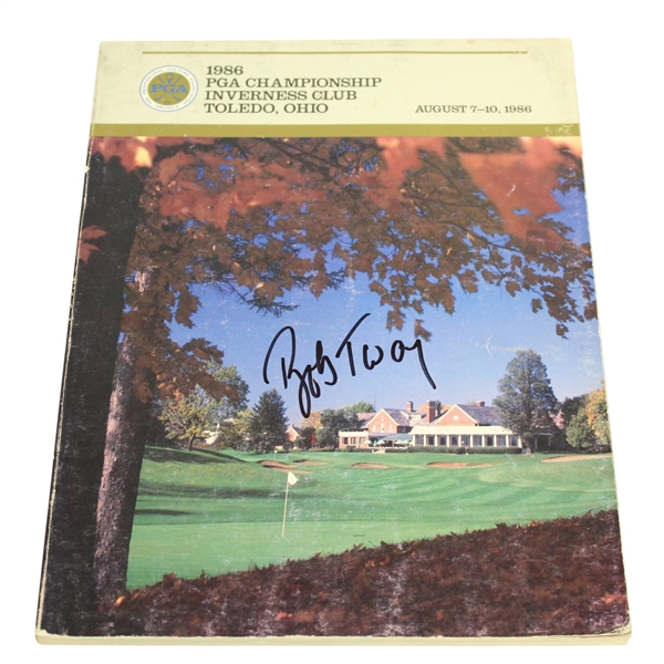 Bob Tway Signed 1986 PGA Championship at Inverness Club Program JSA ALOA