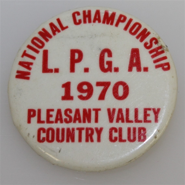1970 LPGA National Championship at Pleasant Valley CC Contestant Badge - Shirley Englehorn Winner