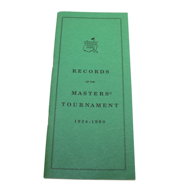 1990 Records of the Masters Tournament Booklet