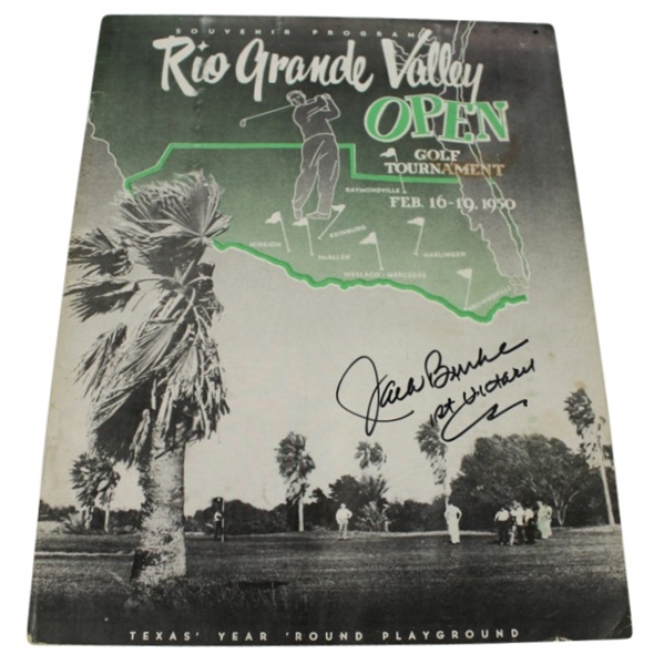 Jack Burke Signed 1950 Rio Grande Valley Open Program - 1st Victory JSA ALOA