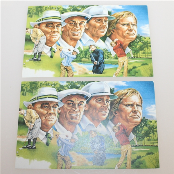 Four 1977 Augusta First Day Cachets with Two Cards - Nicklaus, Hogan, Player, Snead