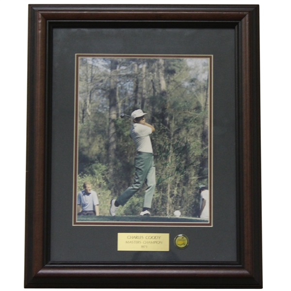Charles Coody Signed Masters Shot Display with Notation - Framed JSA ALOA