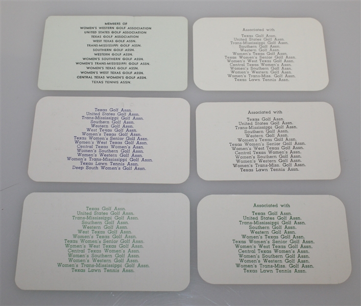 Ben Hogan's River Crest Country Club Membership Cards - Six Cards