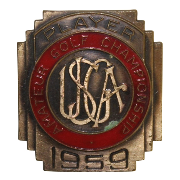 Deane Beman's 1959 US Amateur Championship Contestant Badge -  Jack Nicklaus Win!