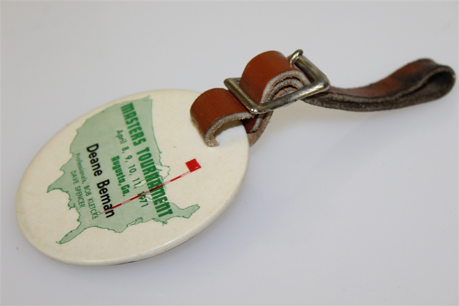 Deane Beman's 1971 Masters Tournament Contestant Bag Tag - Charles Coody Winner