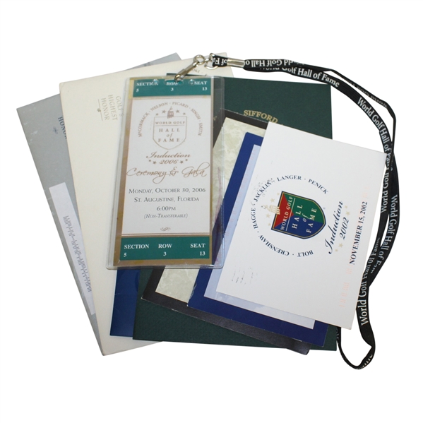 World Golf Hall of Fame Induction Packet - Various Years