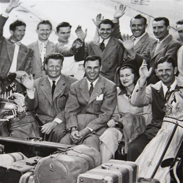Ben Hogan's Personal Photo of Team in front of 'The Golfer' Plane
