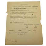 Ben Hogans 1945 Army Certificate RCH No. 35-61 Form - Signed William B. Hogan JSA ALOA