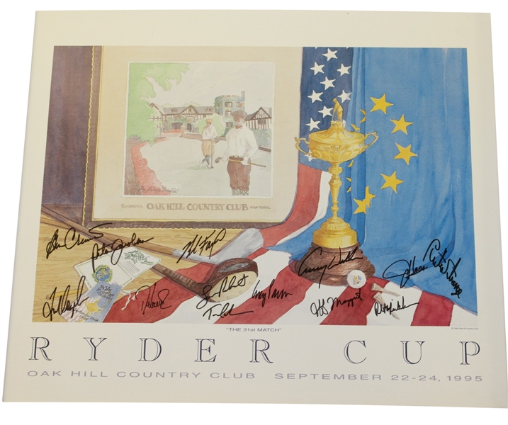 1995 Ryder Cup at Oak Hill Country Club Team USA Signed Poster JSA ALOA