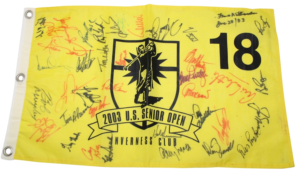 2003 U.S. Senior Open Flag Signed by Nicklaus, Watson, & others JSA ALOA