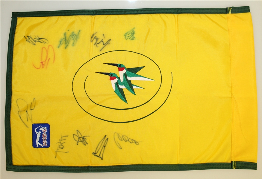 Multi-Signed Embroidered International Flag - Multiple Major Winners JSA ALOA