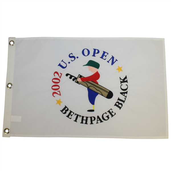 2002 US Open at Bethpage Black Embroidered Flag - Tiger Woods Winner