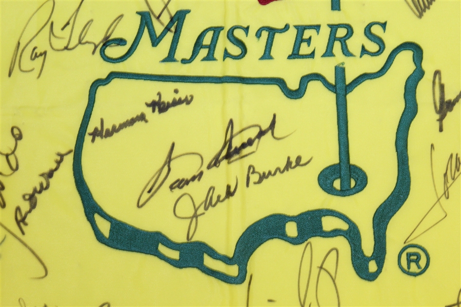 Masters Undated CHAMPS Flag Signed by 31 Winners (Nelson, Snead, Keiser, Seve, Big 3) - PSA/DNA #B03323