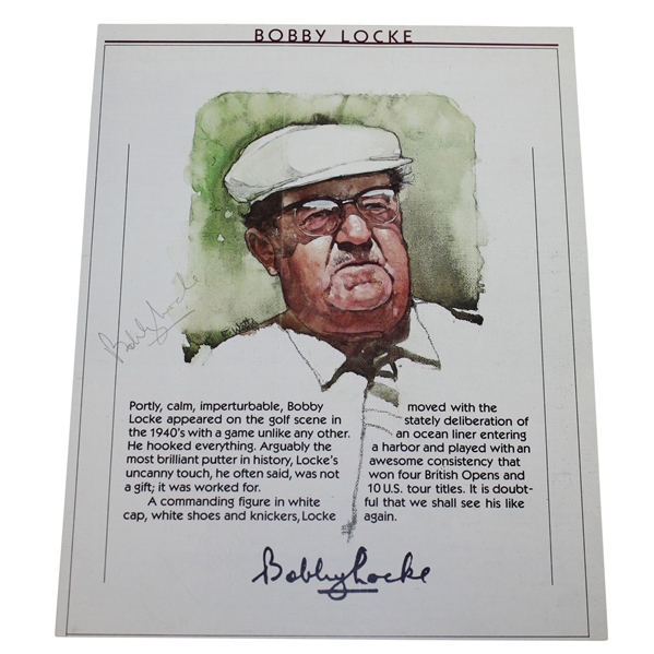 Bobby Locke Signed Golf Program Portrait Page JSA ALOA