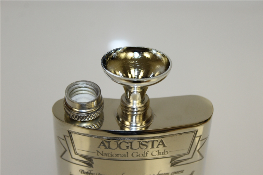 Augusta National Golf Club English Pewter Golf Flask - Excellent Condition with Funnel & Box