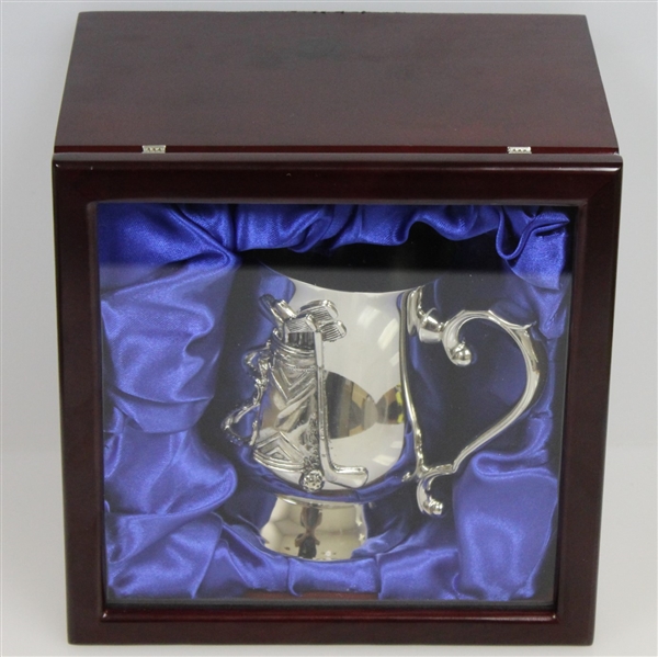Bobby Jones Engraved Quote Silver Plated 18oz Golf Tankard in Wood Display Box