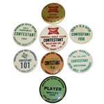 Eight 1950s Golf Contestant Badges - Houston(x2), Greater New Orleans, Ohio PGA, & Others