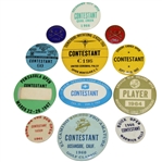Twelve 1960s Golf Contestant Badges - Thunderbird, Pensacola, Buick Open, & Others