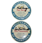Dow Finsterwald & Paul Harney Signed 1959 Tournament of Champions Bag Tags JSA ALOA
